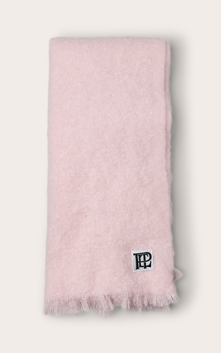 PLT Écharpe en maille tricot brossée rose tendre image 1