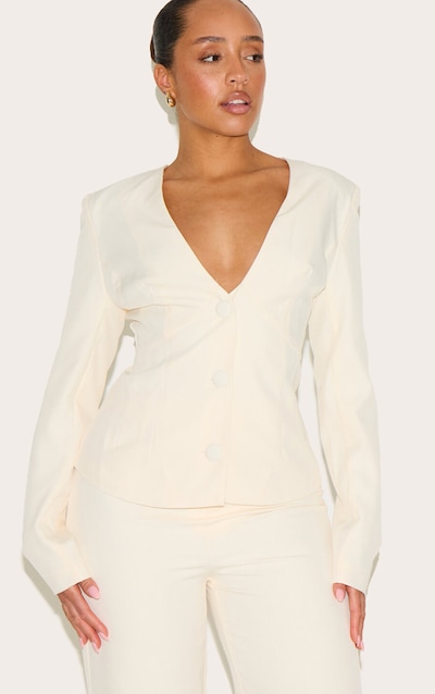 Shape Vanilla Plunge Front Cinched Waist Blazer