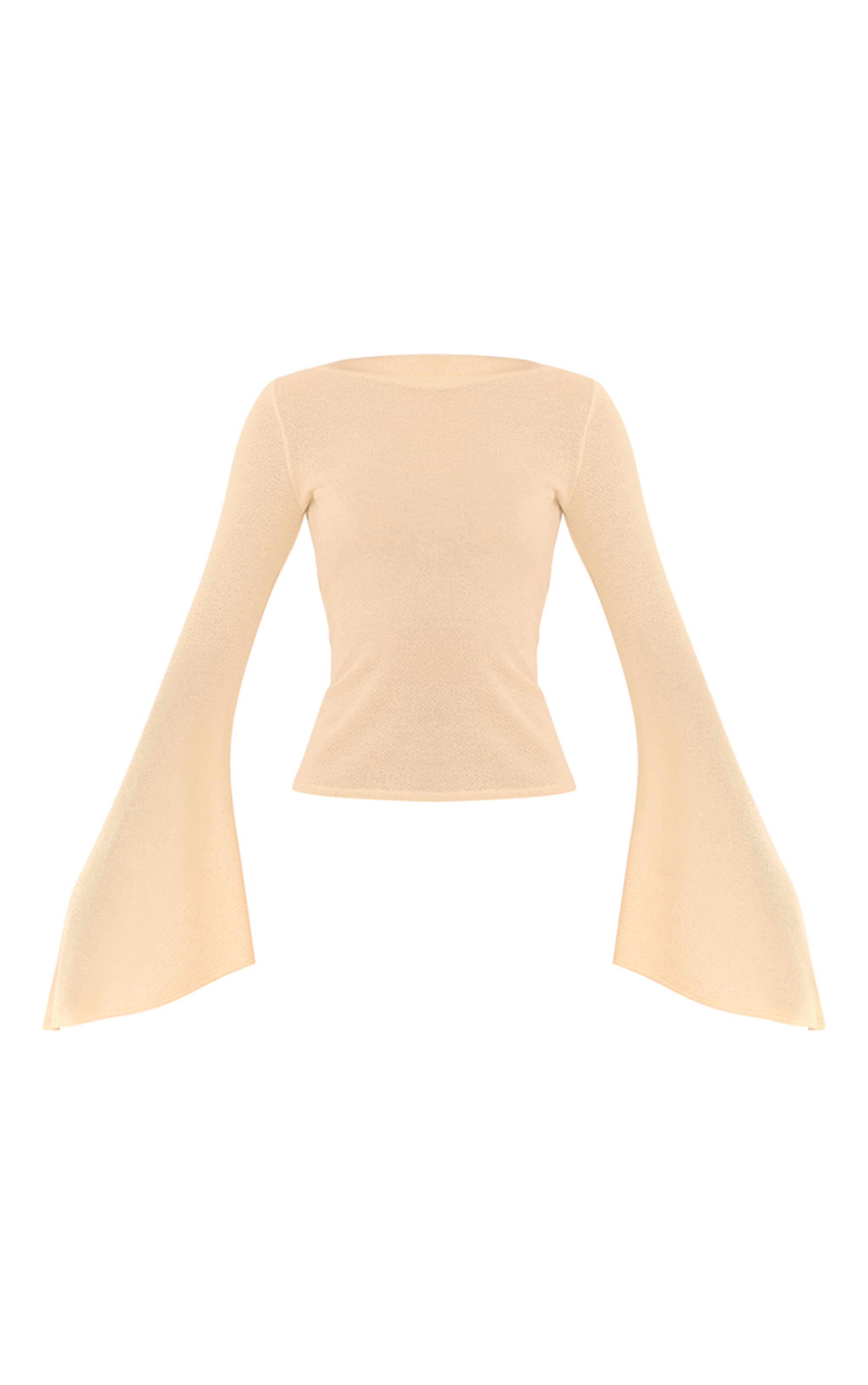 Lemon Textured Extreme Flute Sleeve Long Top image 5