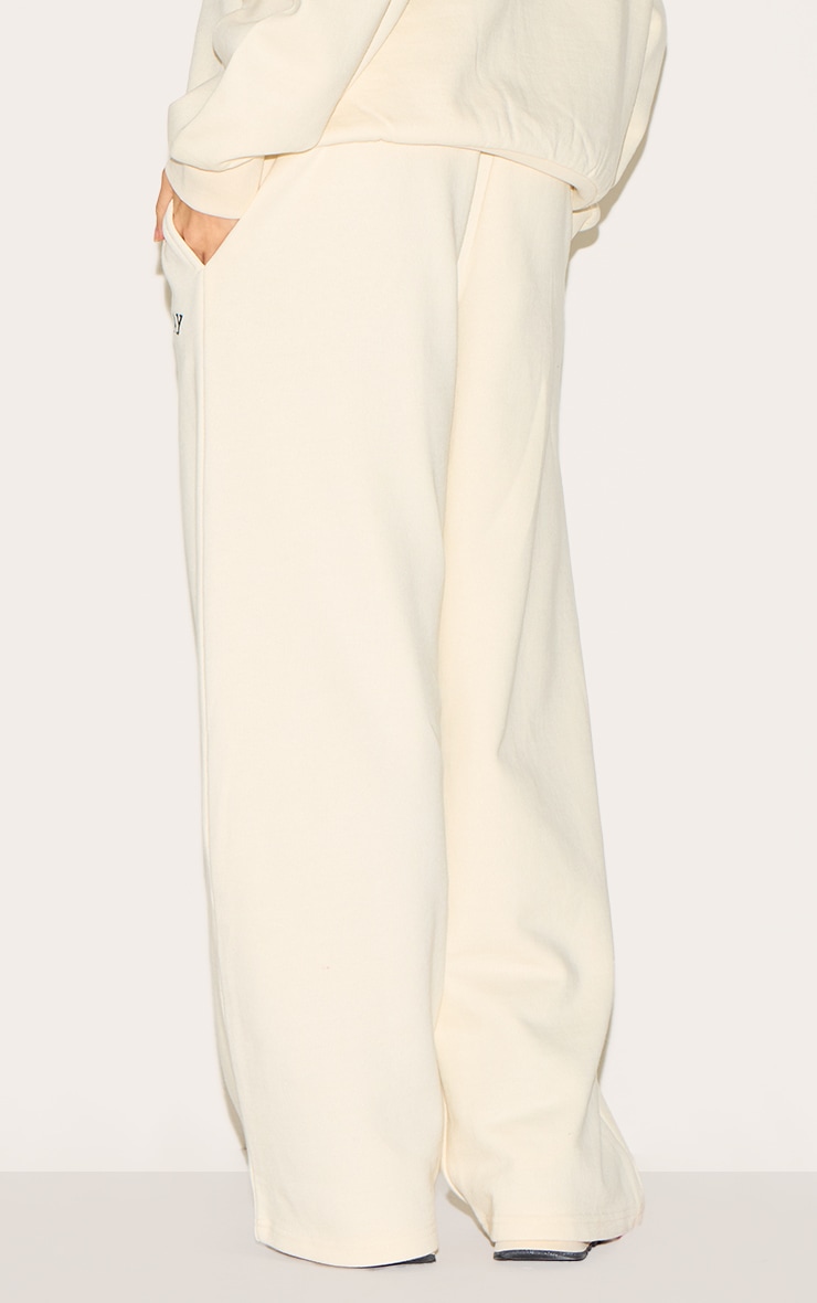 Cream Premium Norway Wide Leg Track Pants image 3