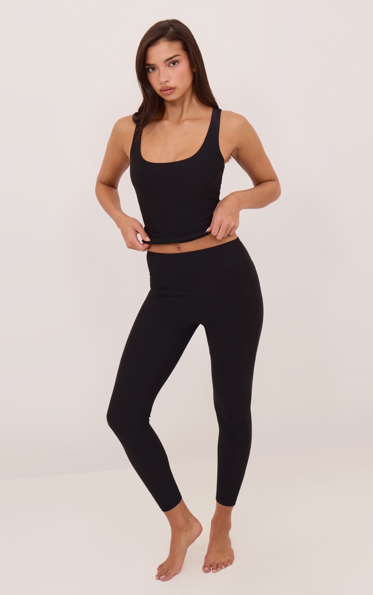 Coal Polyamide Scoop Neck Vest Top image 3