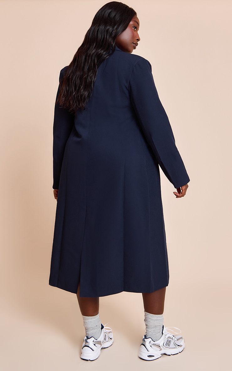 Plus Manteau style duster long bleu marine image 2