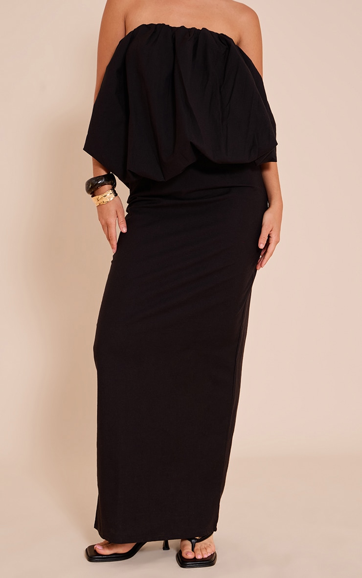Black A-line Maxi Skirt image 2