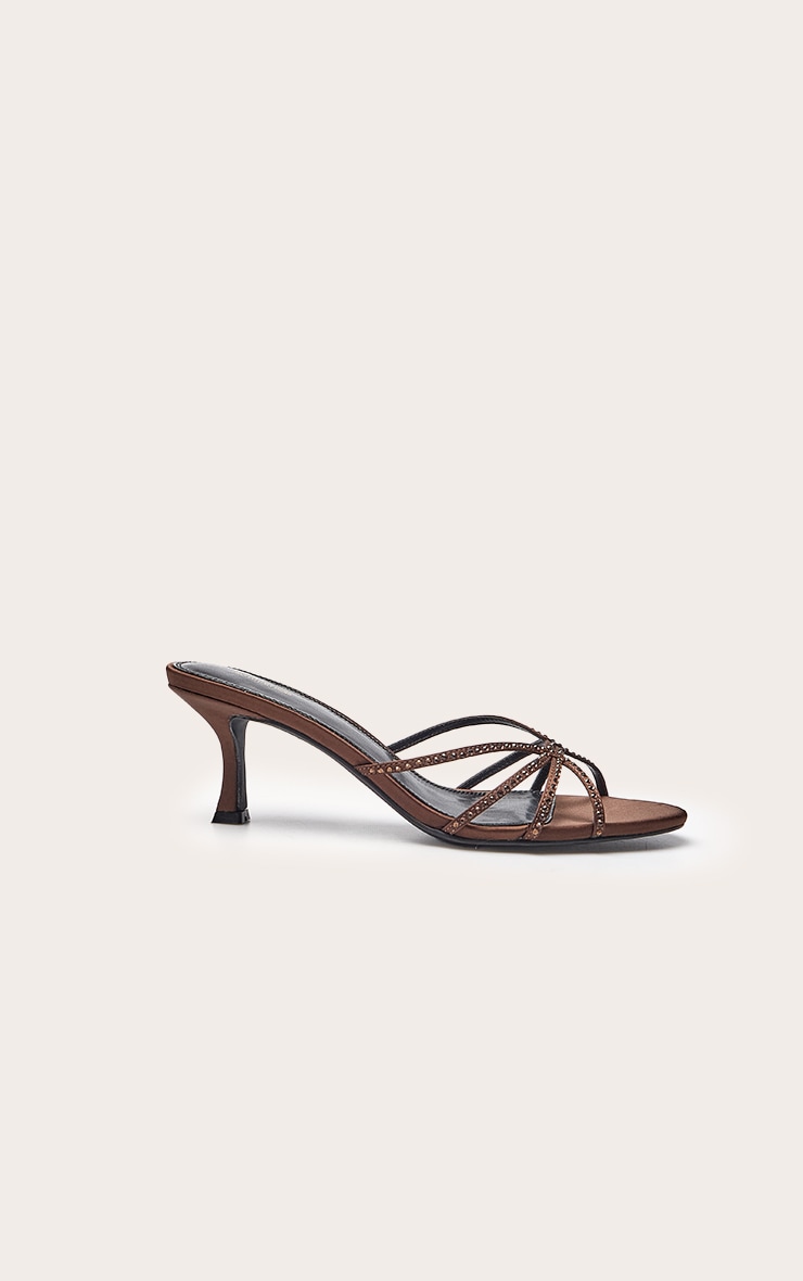 Chocolate Hot Fix Strappy Heeled Mule image 1