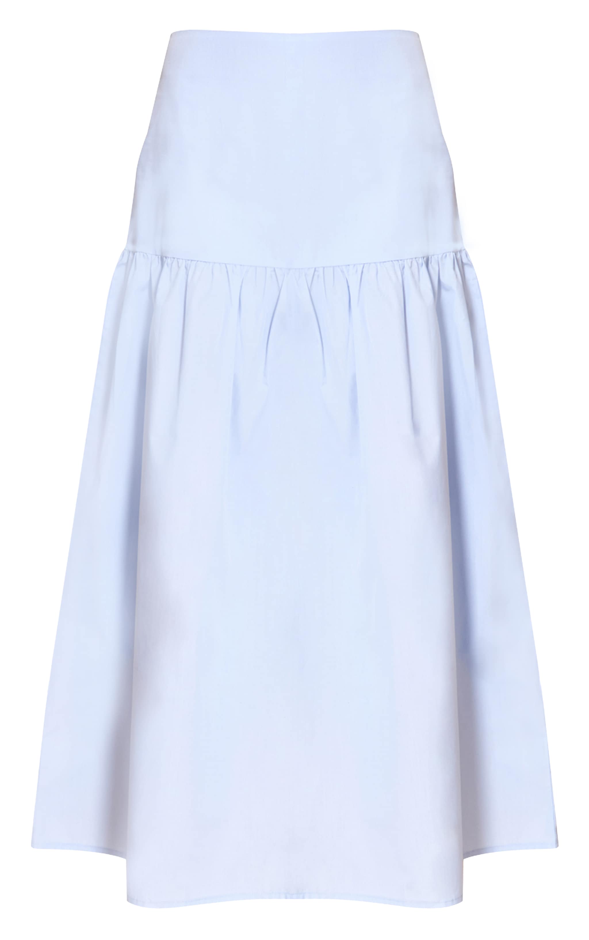 Blue Cotton Poplin Drop Waist Maxi Skirt image 5