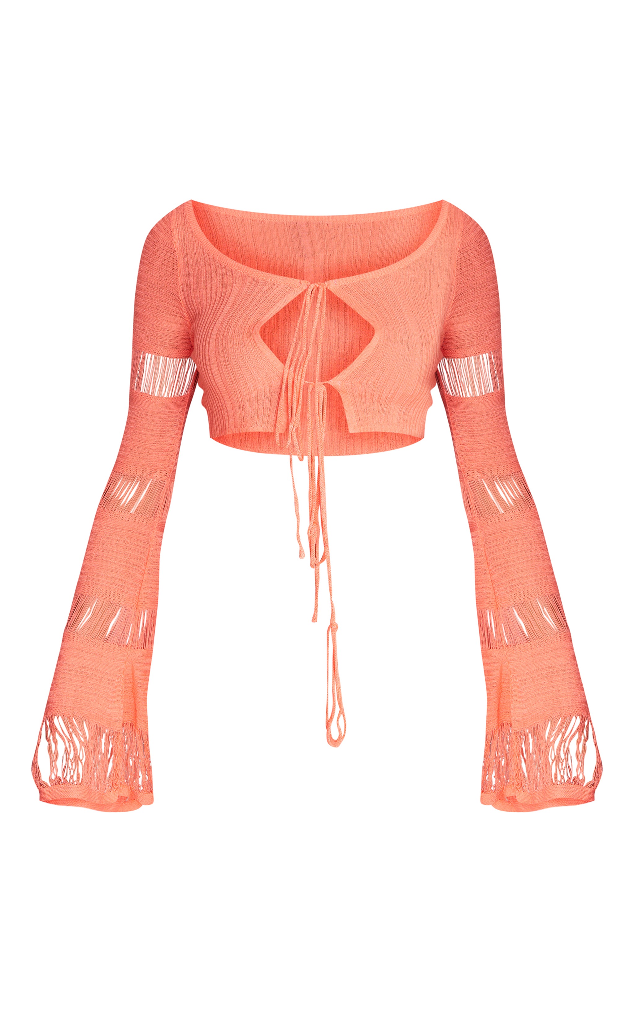 Solid Color Tie-Front Knit Cape Top main image 0