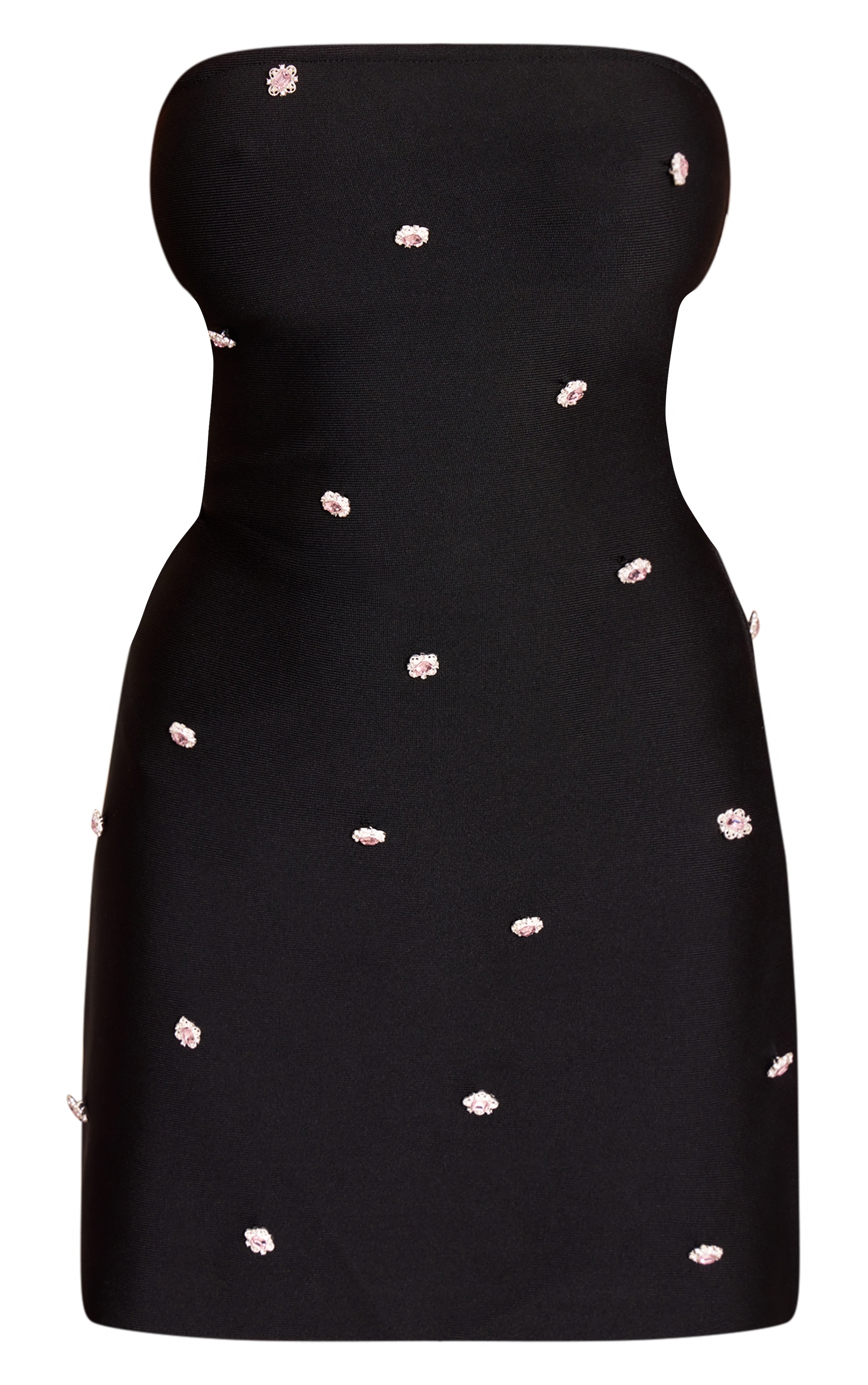Black Bandage Embellished Bandeau Mini Dress image 5