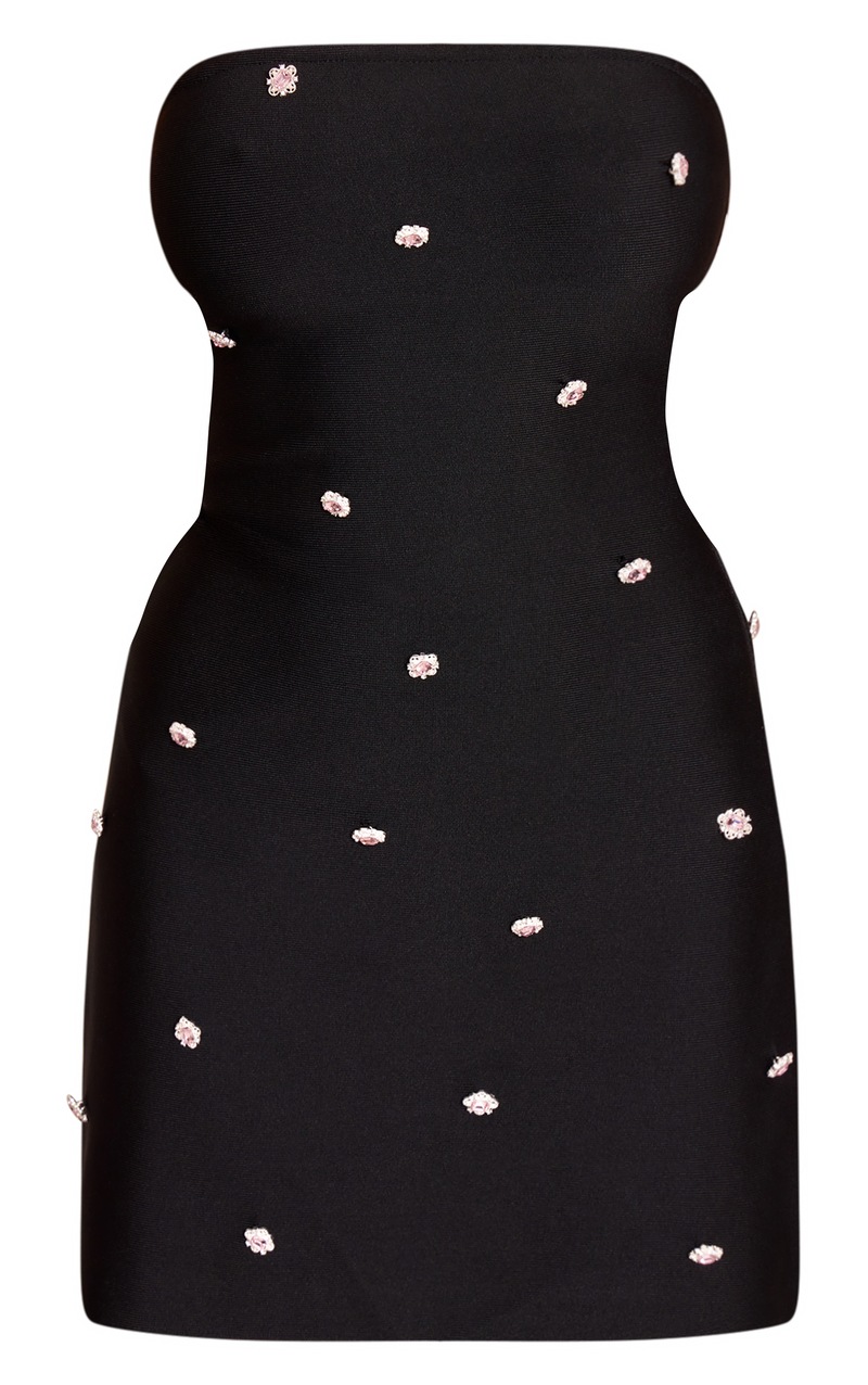 Embellished bandage dresses in black main image 1