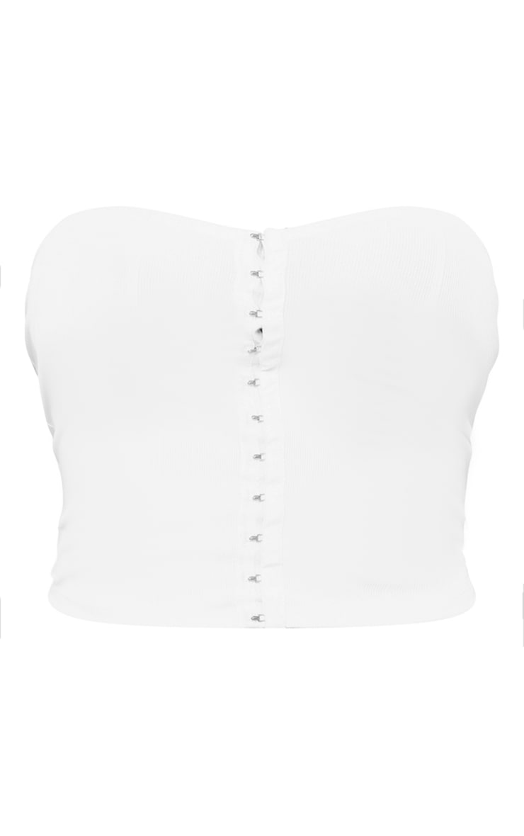 Shape White Bandage Hook And Eye Crop Top image 5