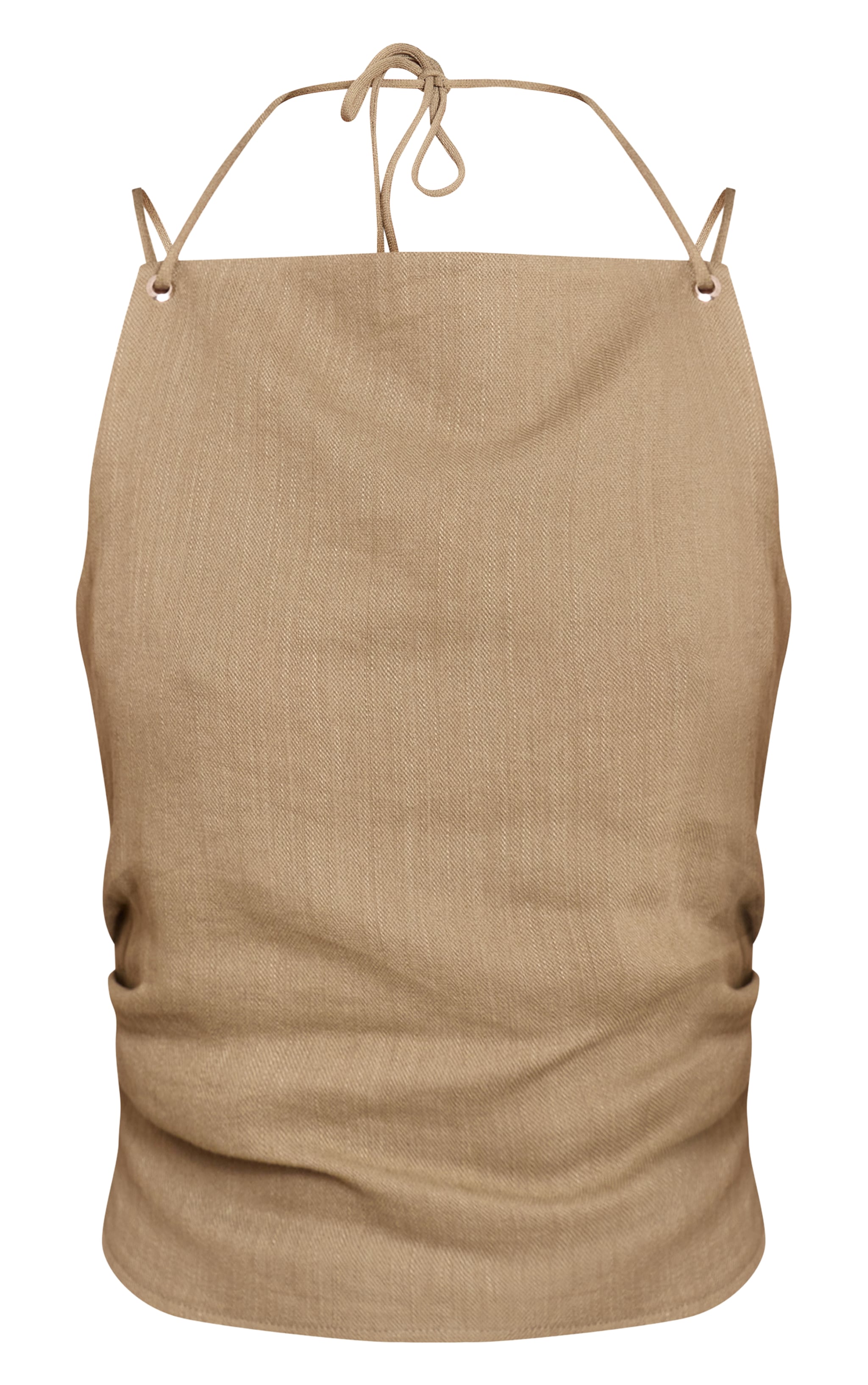 Tall Sage Green Textured Strap Detail Top image 5