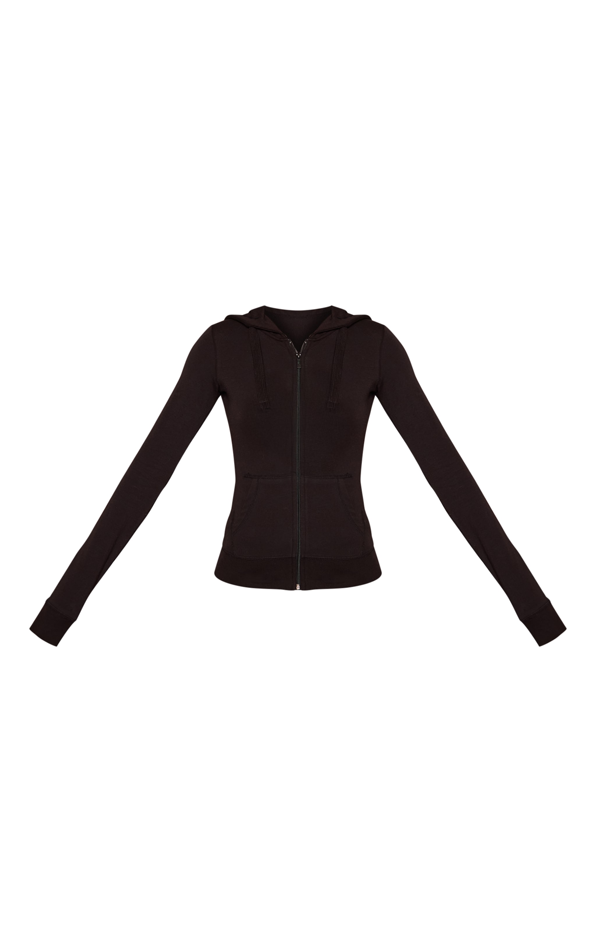 Tall Black Zip Up Fitted Track Jacket image 5