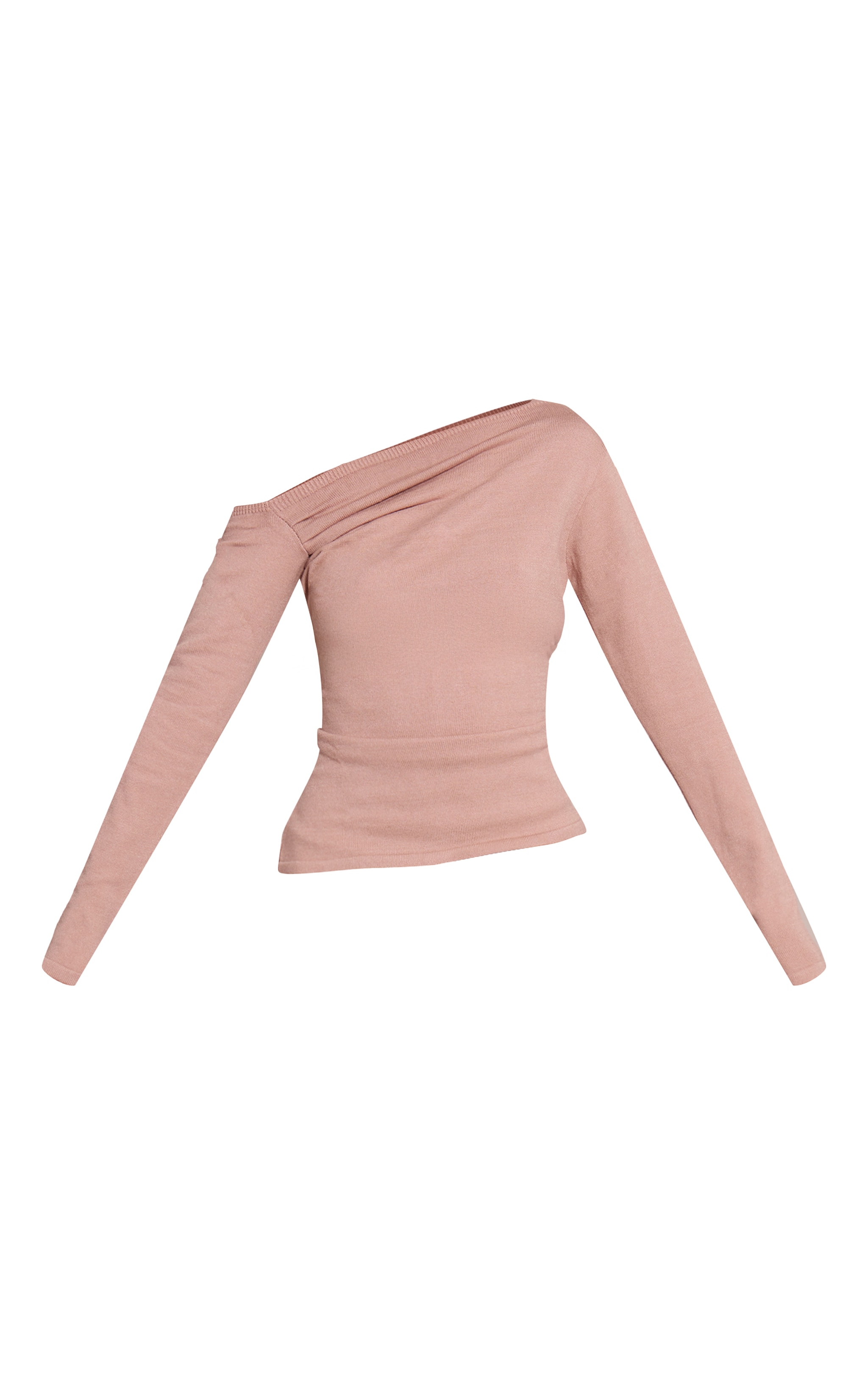 Chocolate Asymmetric Knitted Top image 5