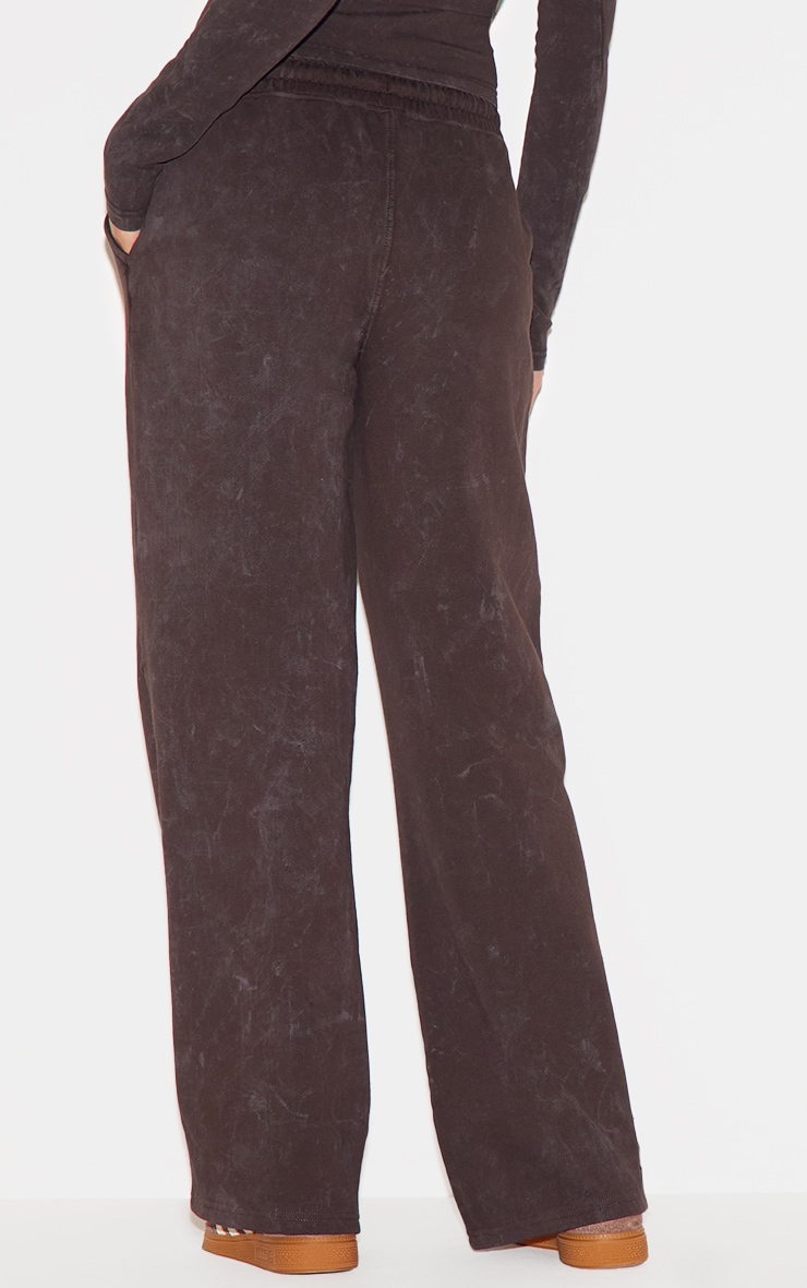 PRETTYLITTLETHING Charcoal Washed Low Rise Oversized Wide Leg Track Pants image 3