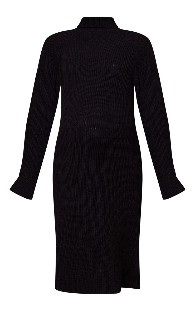 Maternity Black Roll Neck Midi Jumper Dress PrettyLittleThing AUS