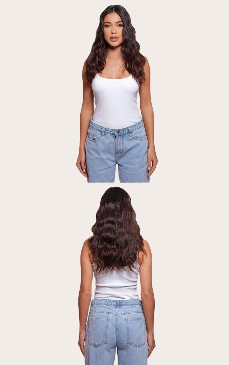 Lullabellz Thick 14" 1 Piece Textured Wave Clip In Hair Extensions Warm Brunette image 4