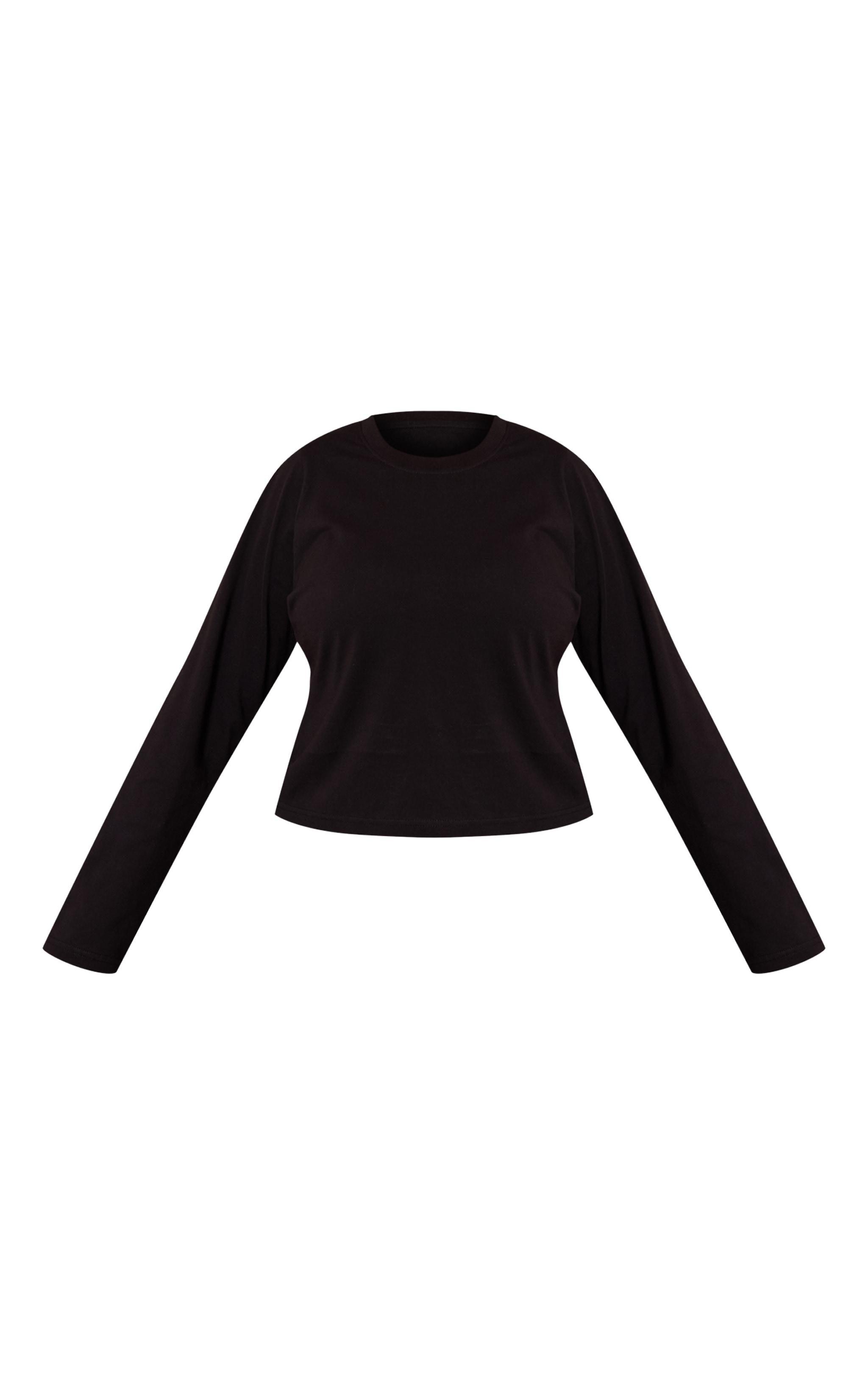 Plus Fitted Black Long Sleeve T Shirt image 5