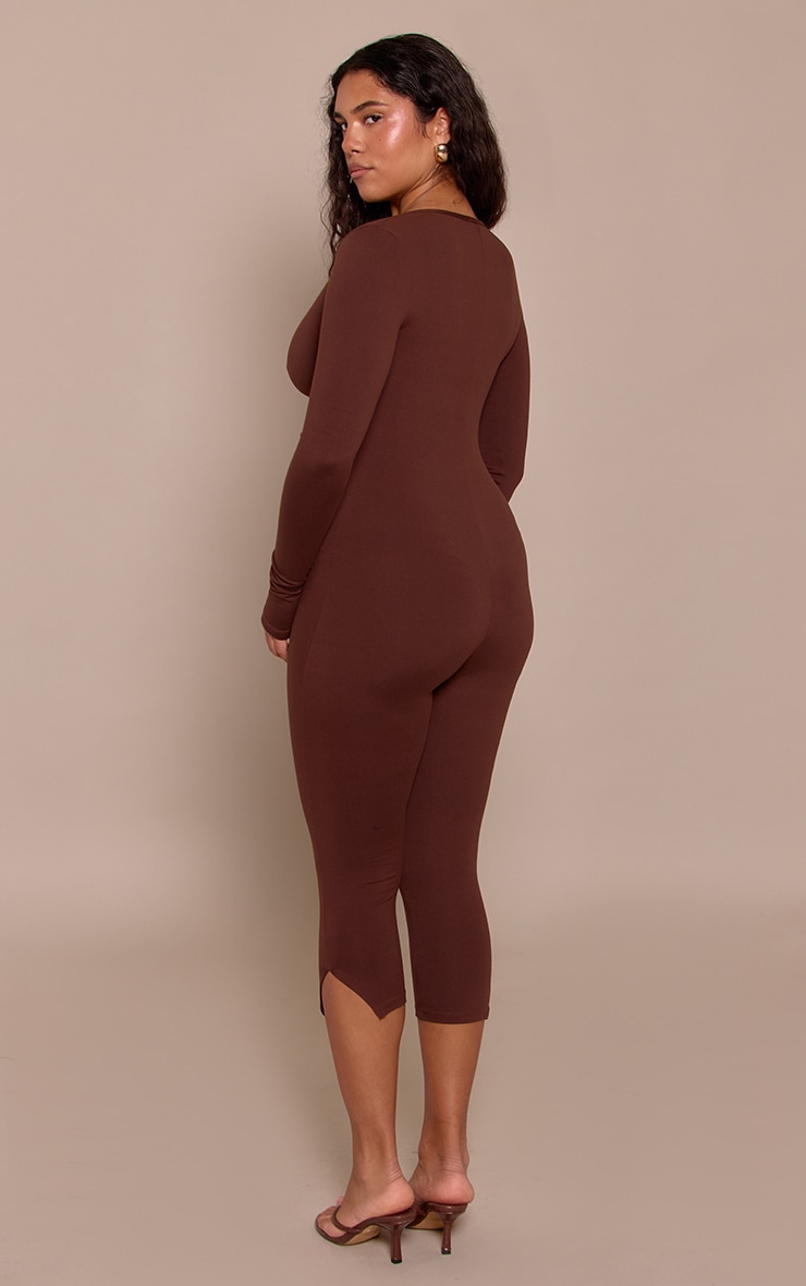 Shape Chocolate Sculpt Long sleeve wrap V neck Capri Jumpsuit image 2
