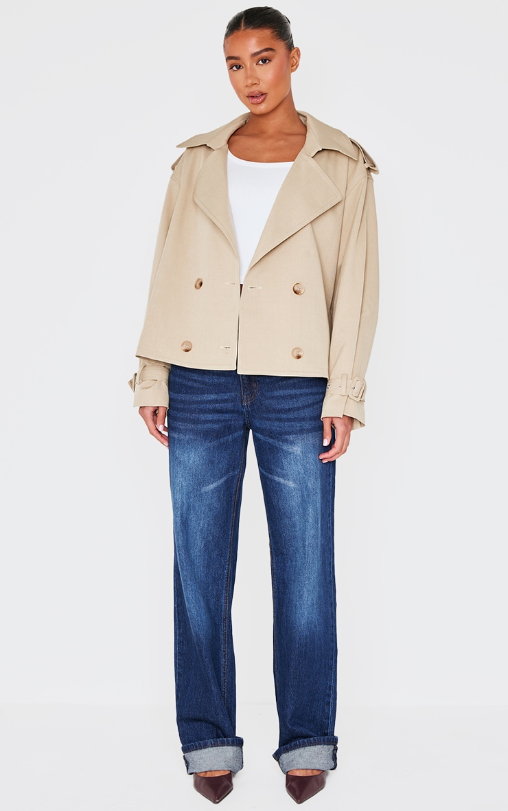 Beige Classic Grazer Length Trench Coat image 3