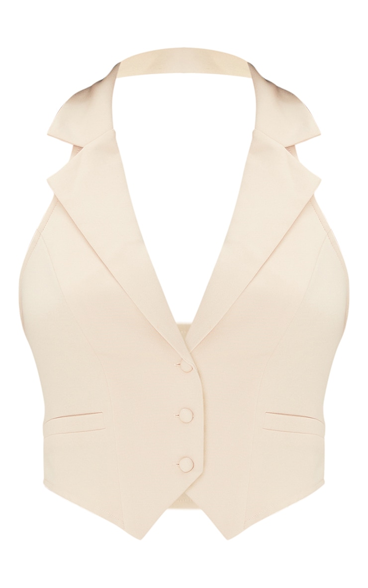 Stone Woven Halterneck Waistcoat image 5