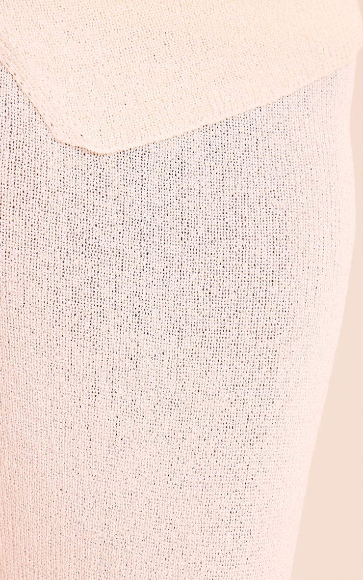 Cream Bobble Knit Low Rise Maxi Skirt image 4