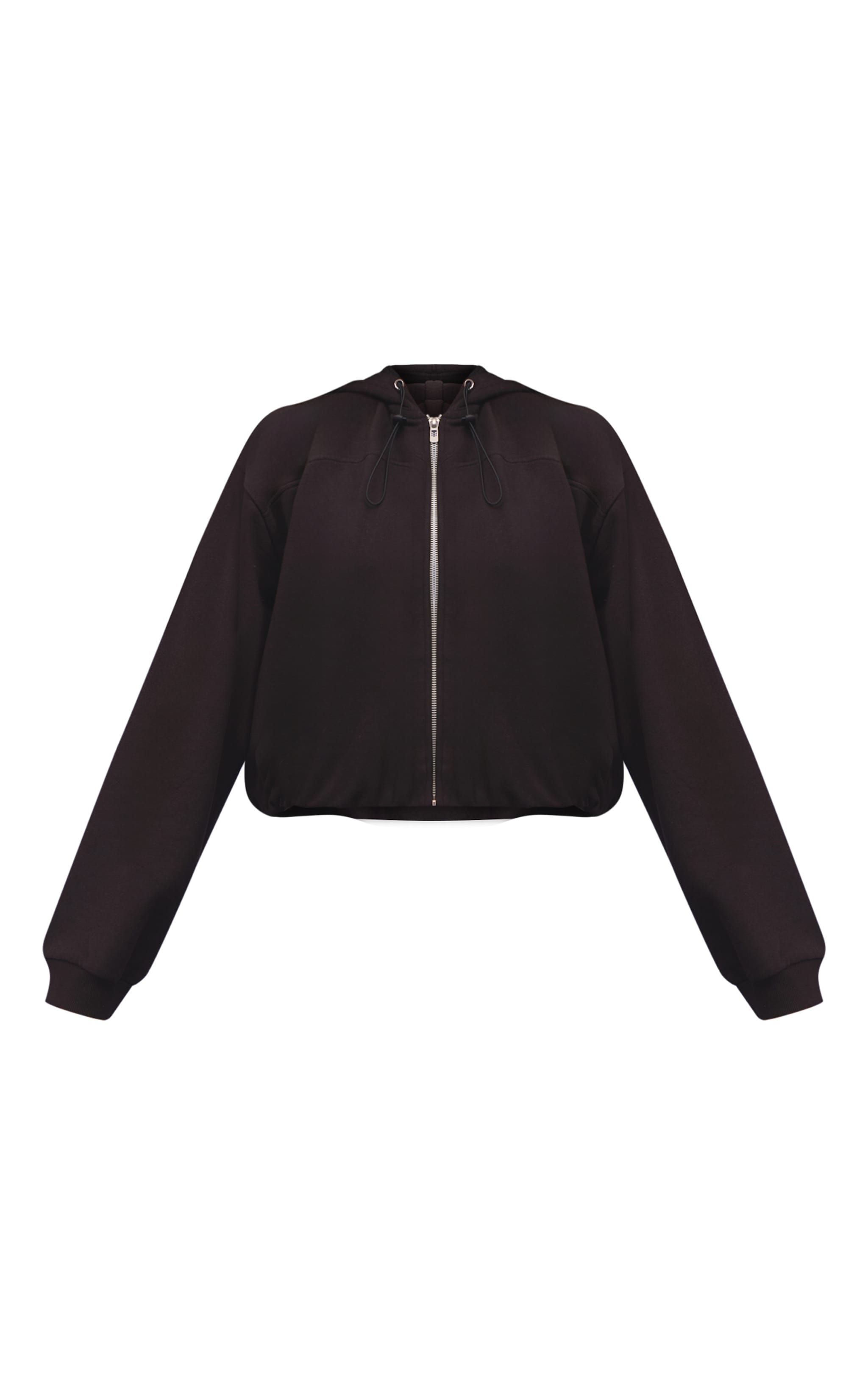 Black Loopback Elasticated Waist Zip Hoodie image 5