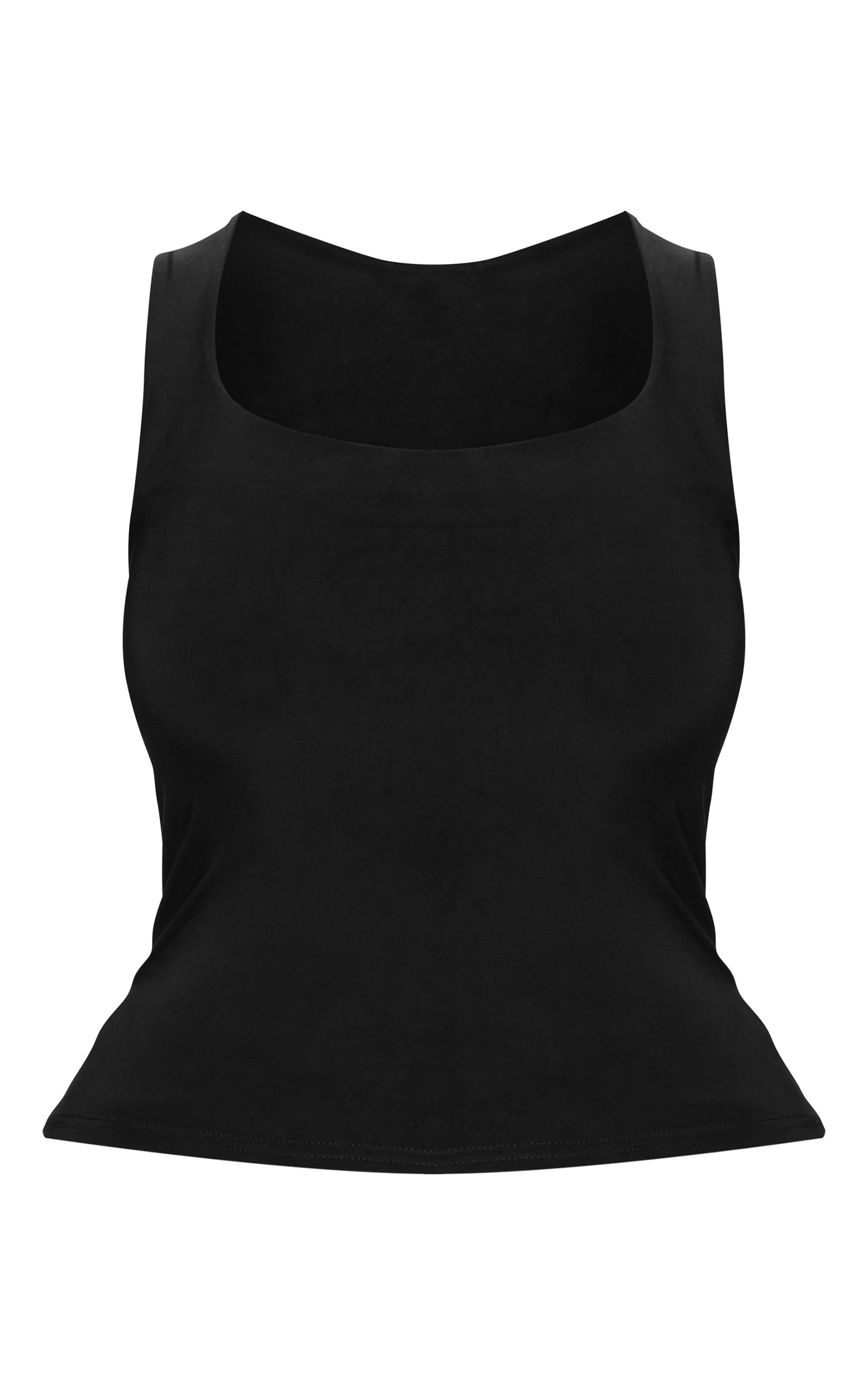 Shape Black Slinky Square Neck Top image 5