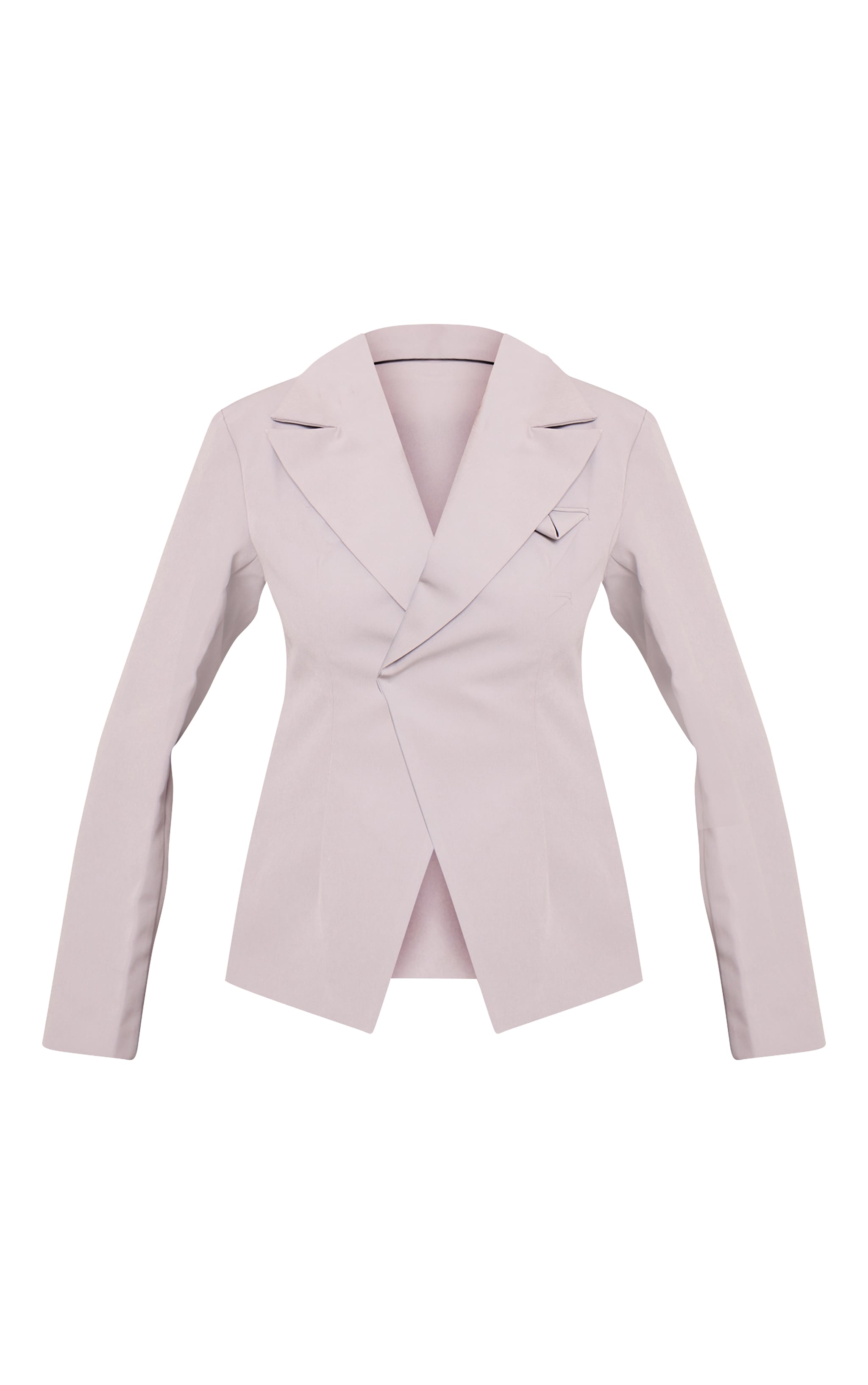 Shape Light Grey Tailored Asym Cross Over Adjustable Waist Blazer