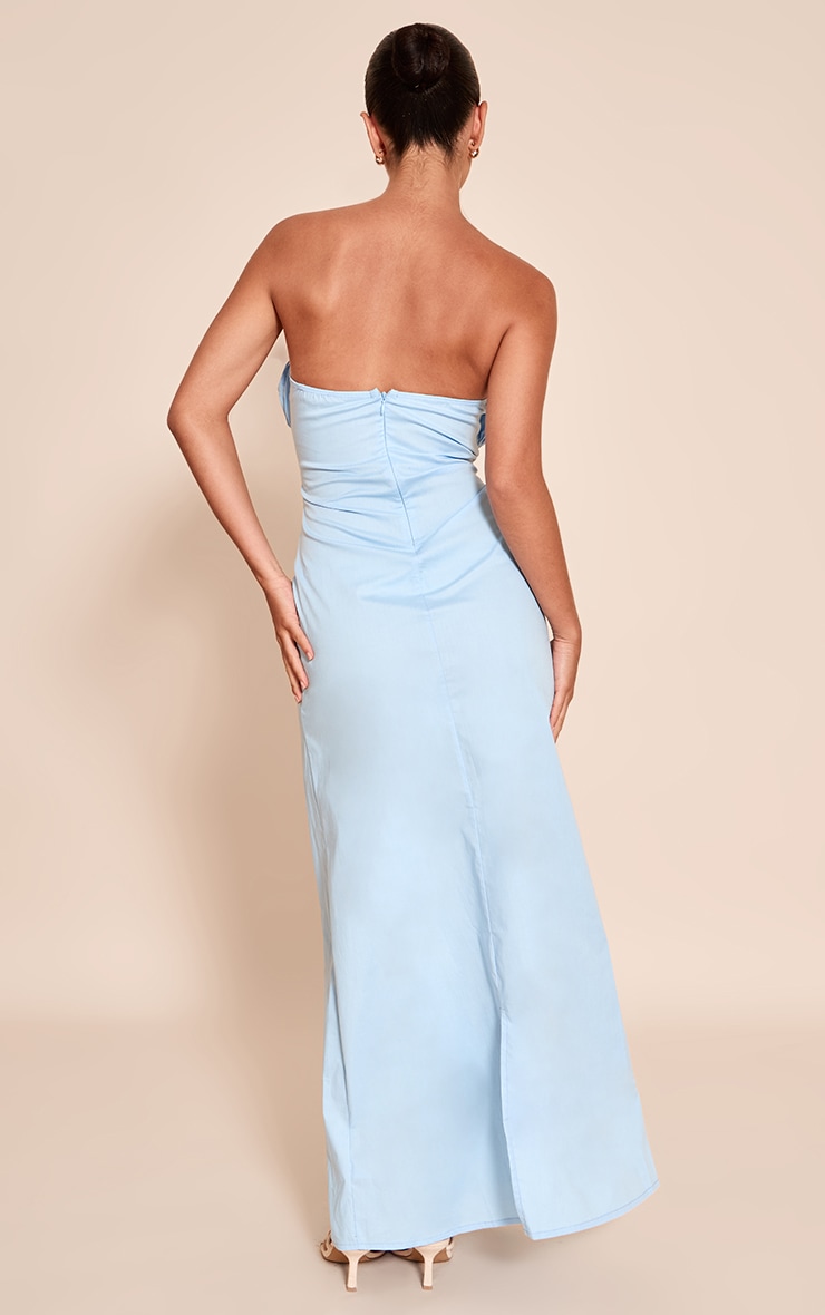 Blue Bandeau Ruched Bust Maxi Dress image 2