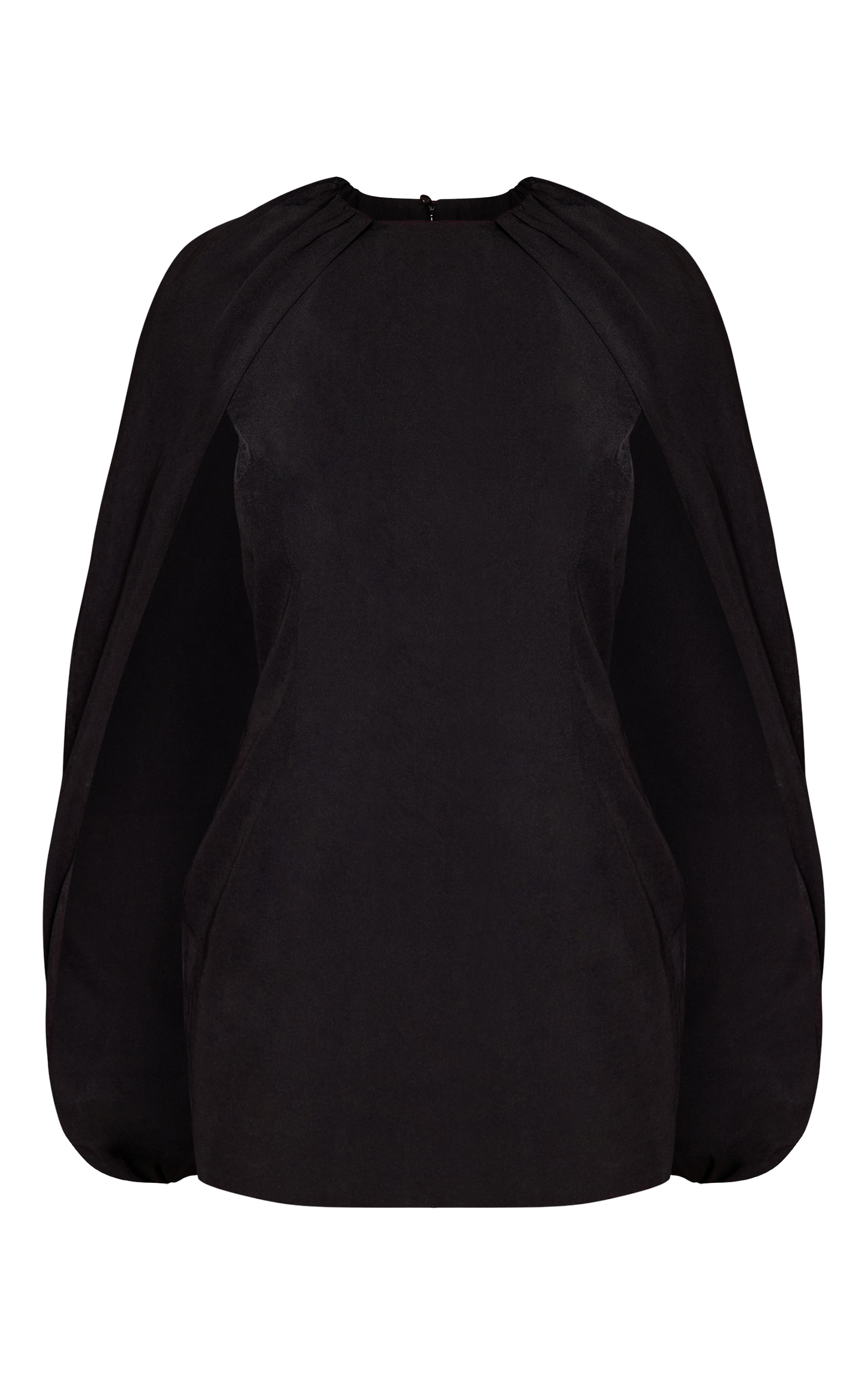 Black Woven Asymmetric Mini Bodycon Dress image 5
