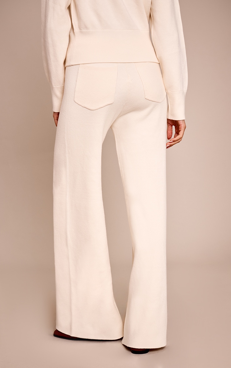 Cream Compact Knit Trouser image 3