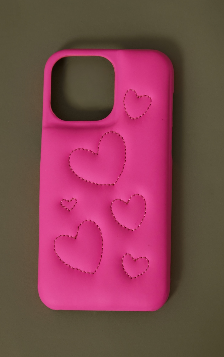 Coque pour iPhone 14 Pro rose à coeurs image 2