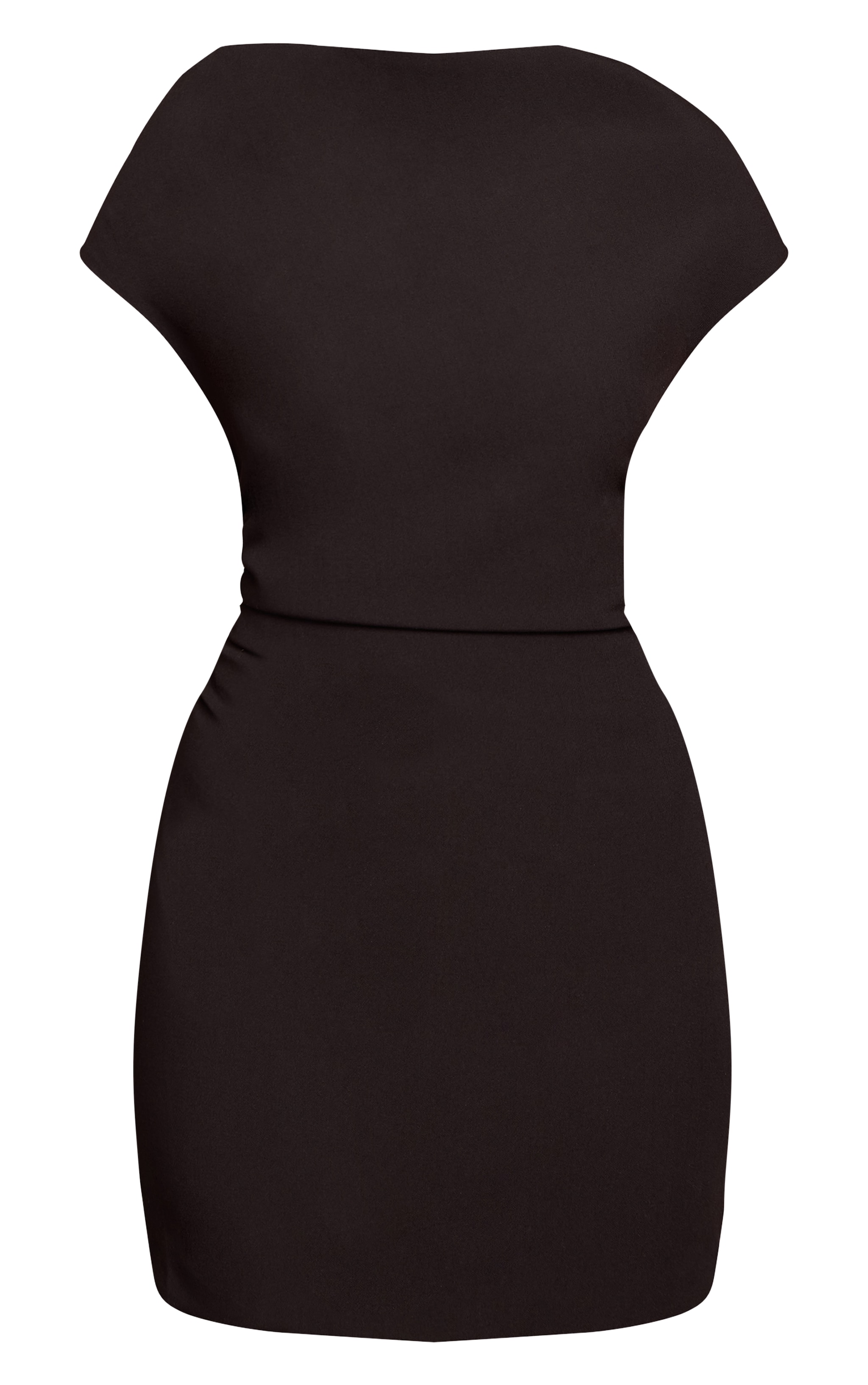 Mini robe tissée noire à manches drapées image 5