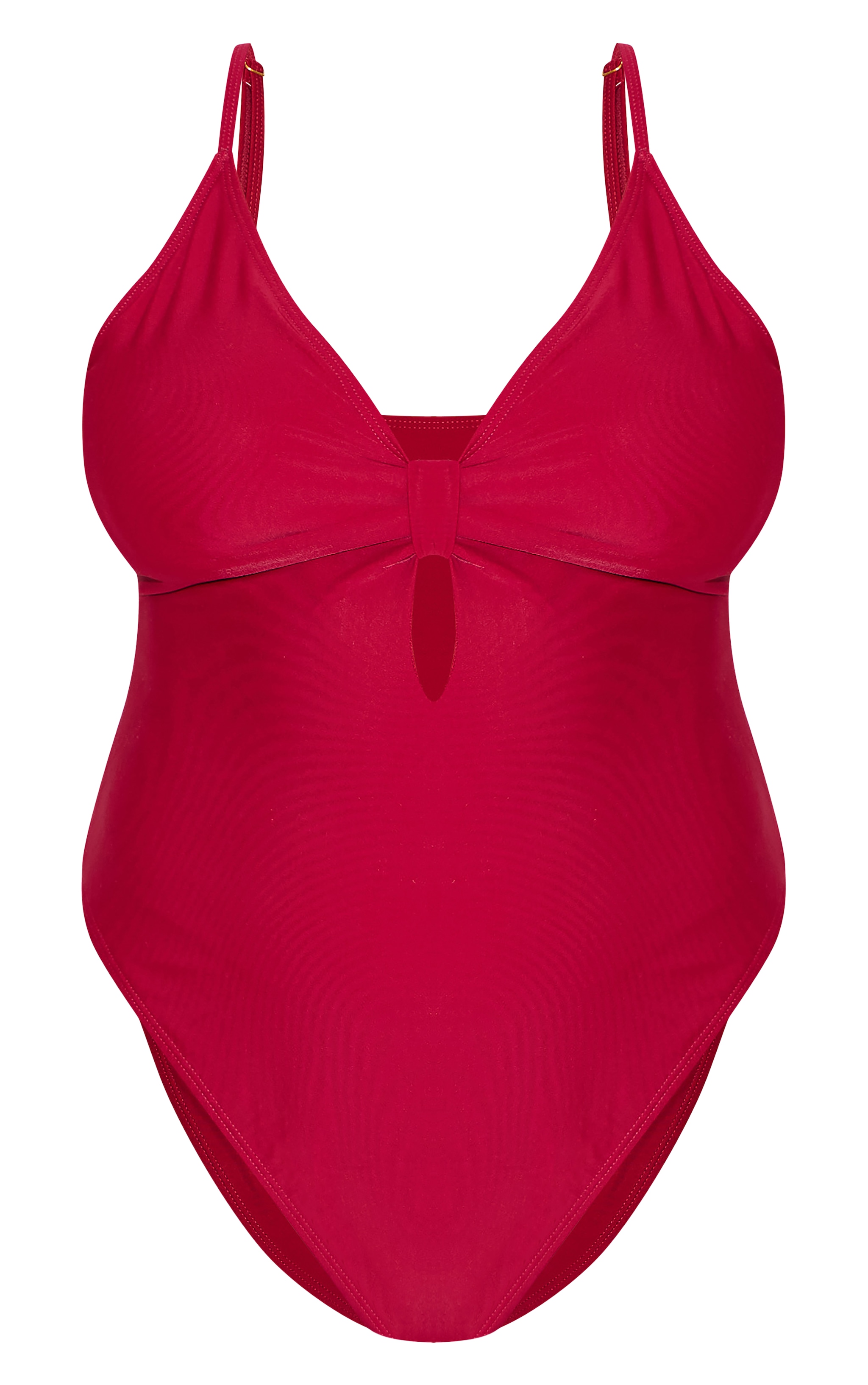 Plus Maillot de bain bordeaux noué devant à découpe image 5