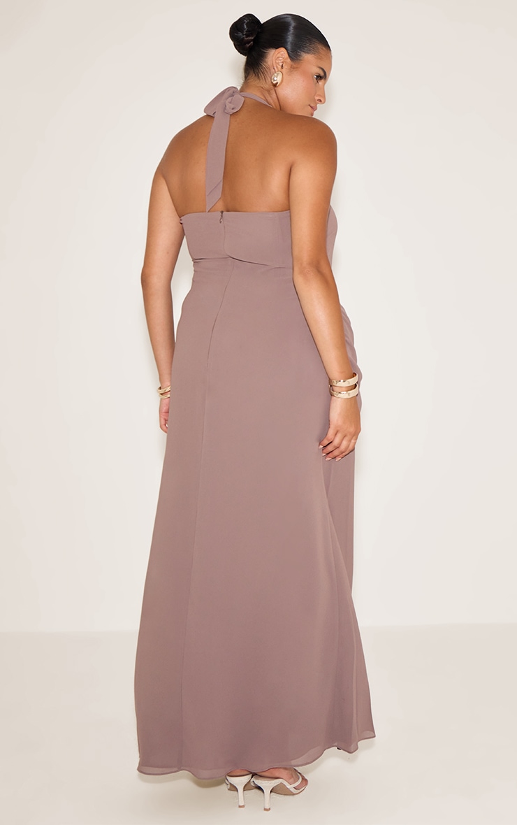 Plus Mushroom Chiffon Twist Detail Maxi Dress image 2