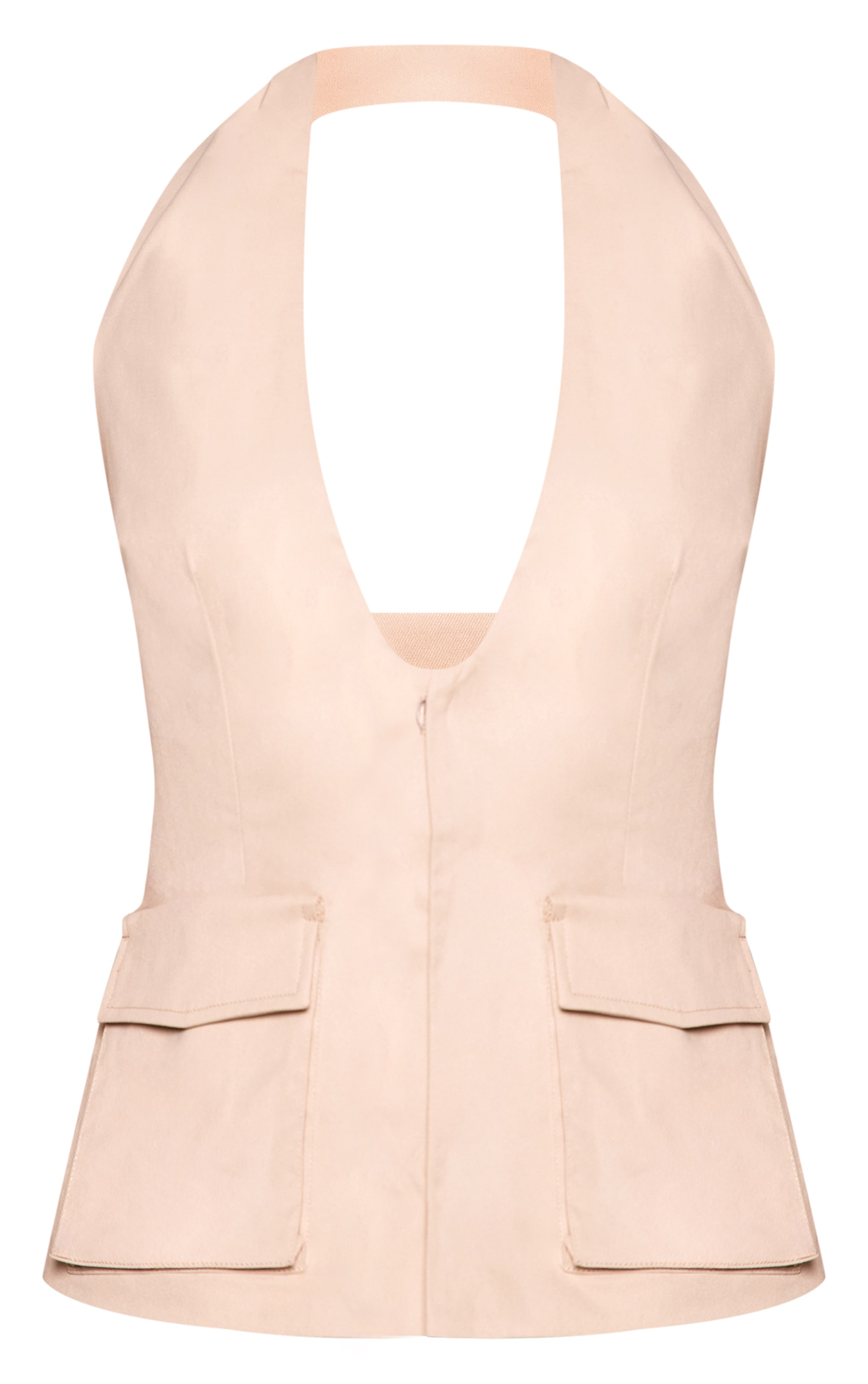 Stone Woven Utility Pocket Halterneck Top image 5