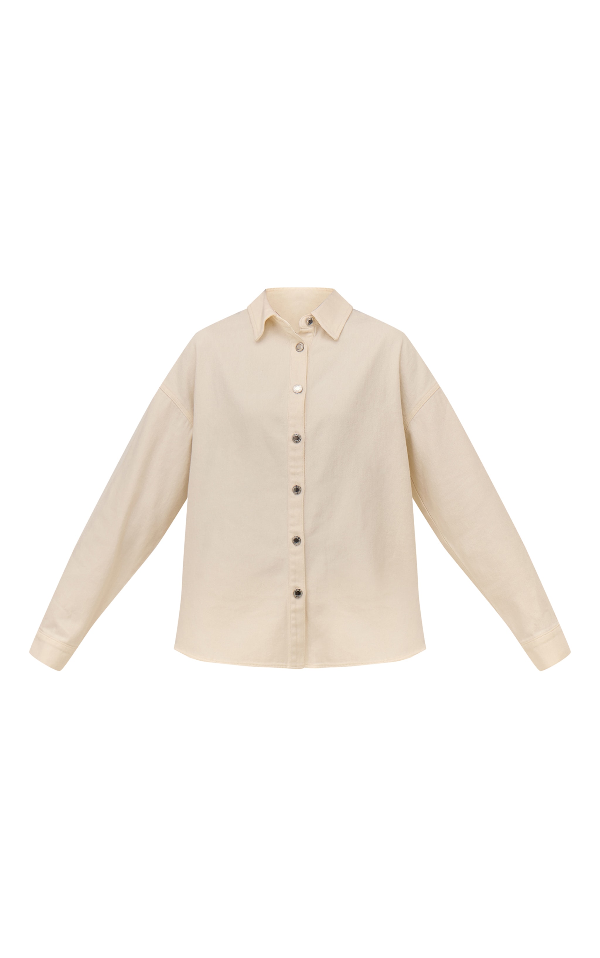 Ecru Oversized Classic Denim Shirt image 5