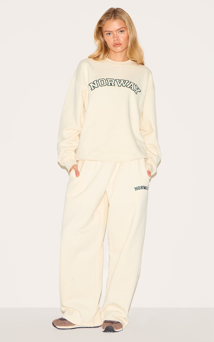 Cream Premium Norway Embroidered Sweatshirt image 3