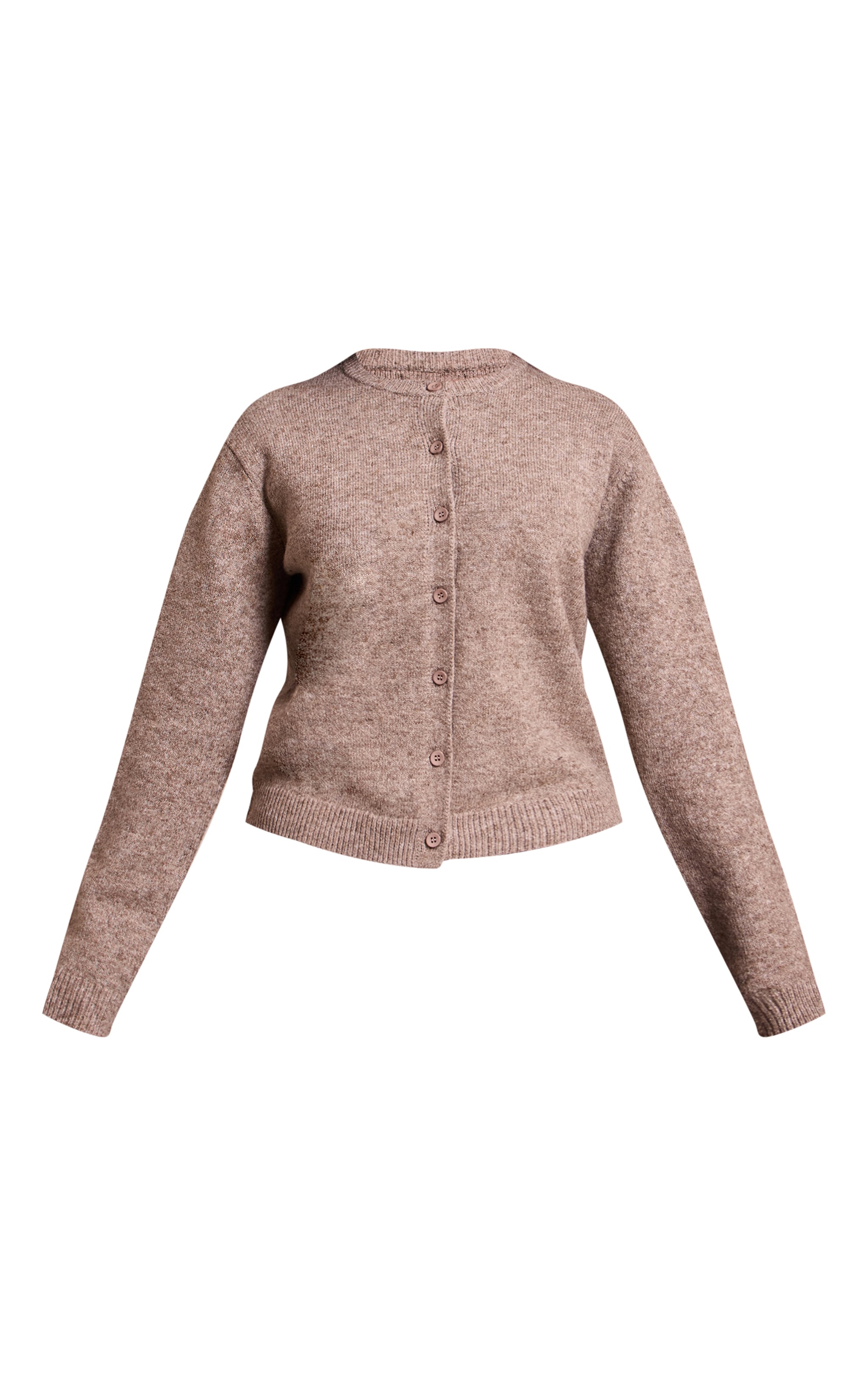 Petite Taupe Knit Button Through Cardigan image 5