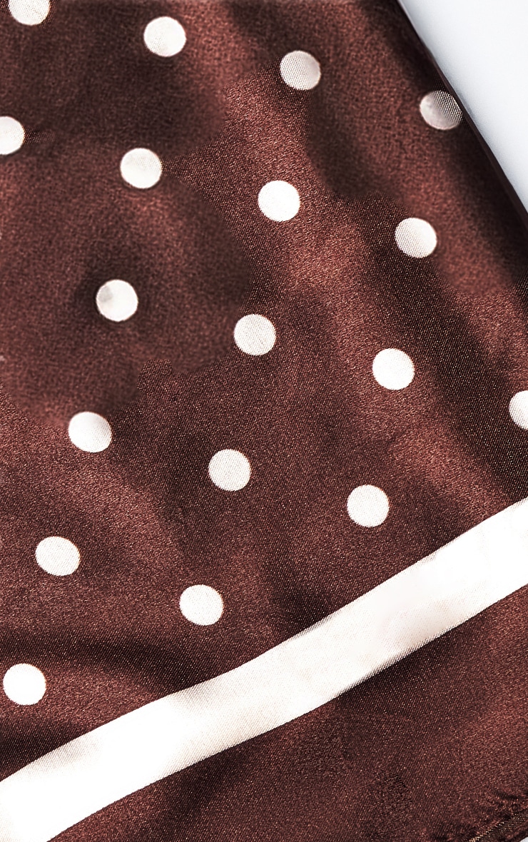 Chocolate and Cream Polka Dot Scarf image 3