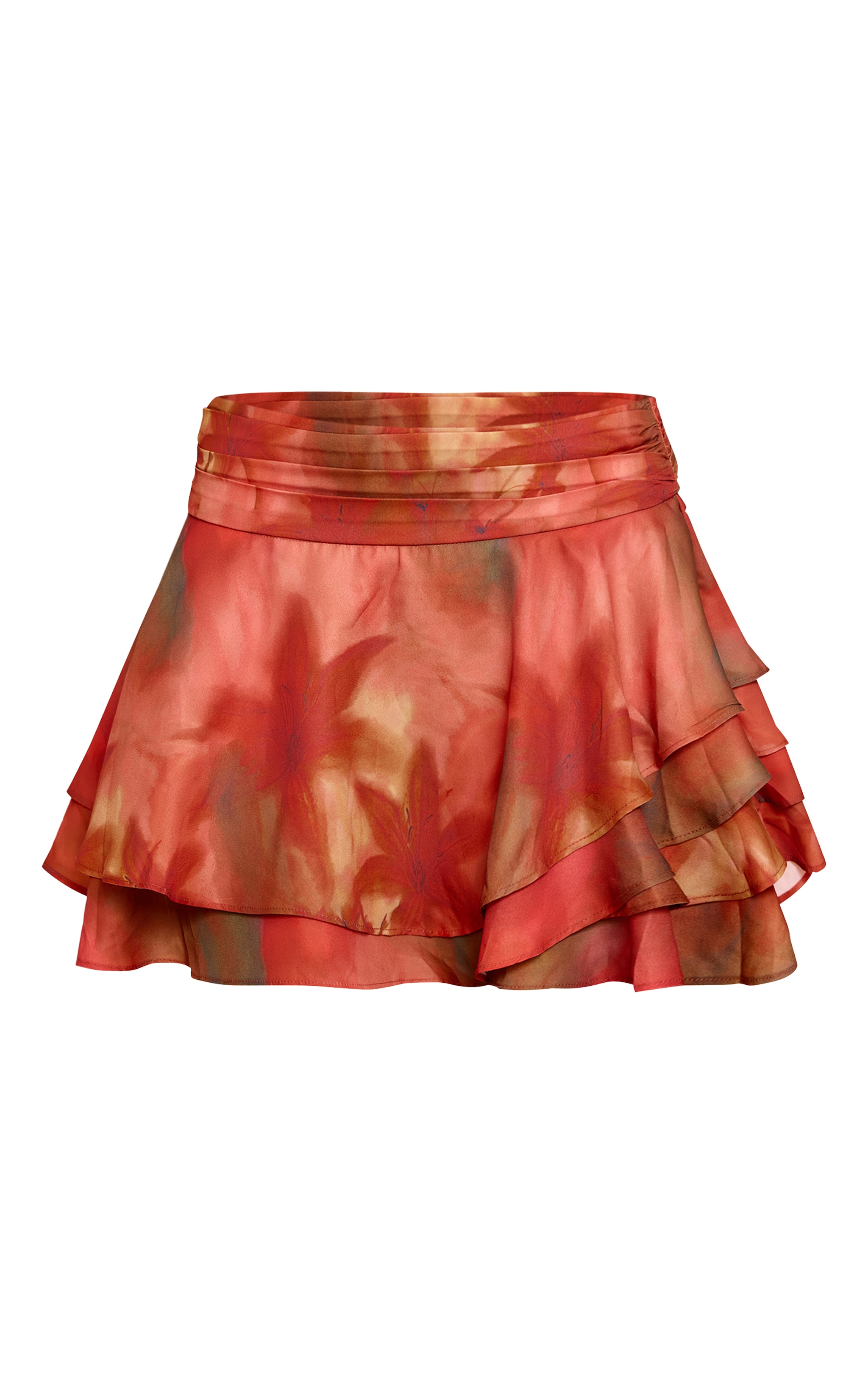 Multi Floral Printed Ruffle Hem Mini Skirt image 6