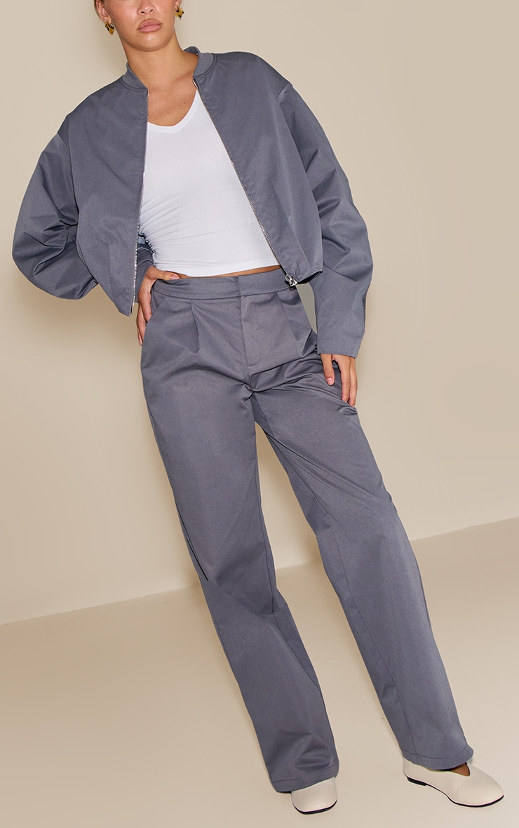 Charcoal Pleated Wide Leg Pant image 2