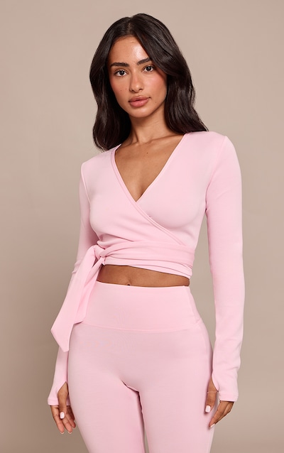 Petite Pink Super Soft Wrap Top