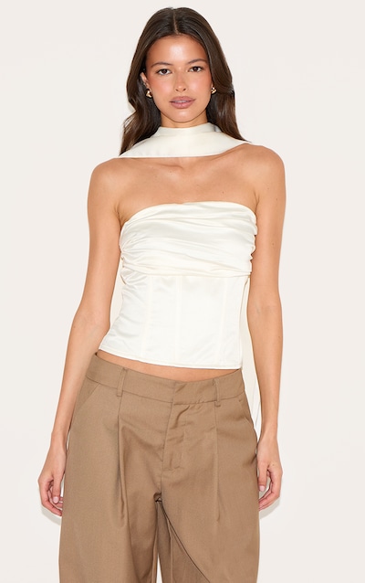 Corset crème froncé à foulard