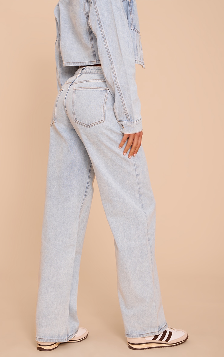 Tall Jean droit bleu clair taille haute image 3