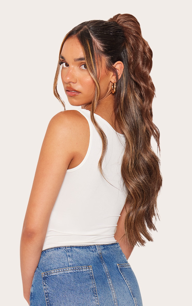 Lullabellz Brushed Out Wave 16” Claw Clip Pony In Chestnut image 1