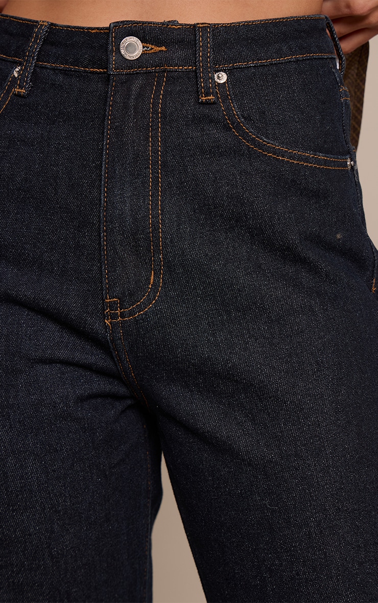 Tall Dark Indigo High Waist Straight Leg Jeans image 4
