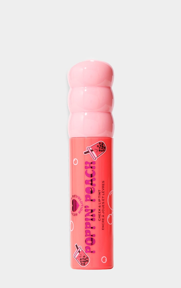 I Heart Revolution Bubble Tea Milky Blush + Lip Tint - Poppin' PeachPink image 2