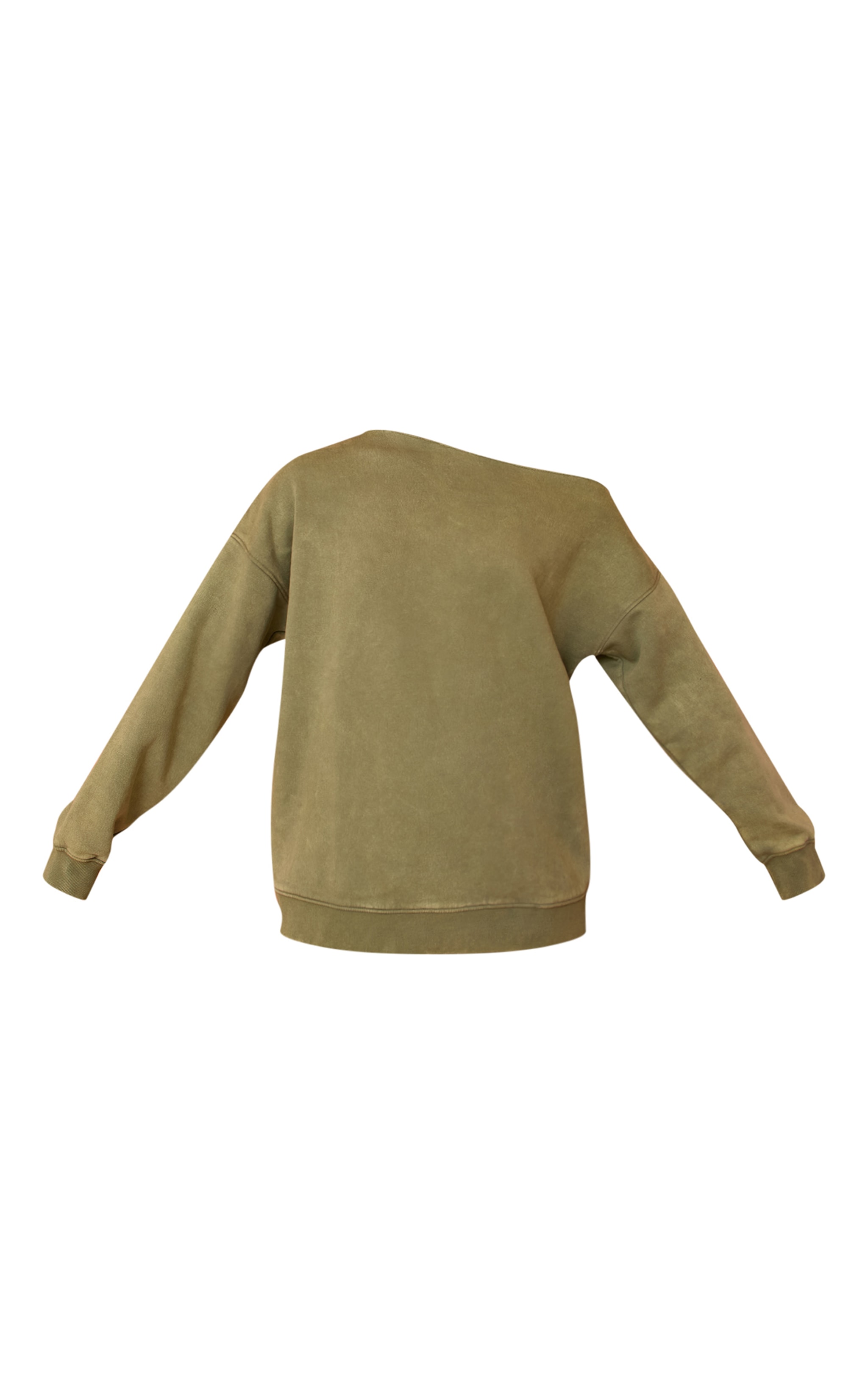 Sage Acid Wash Oversized Off The Shoulder Sweatshirt image 5