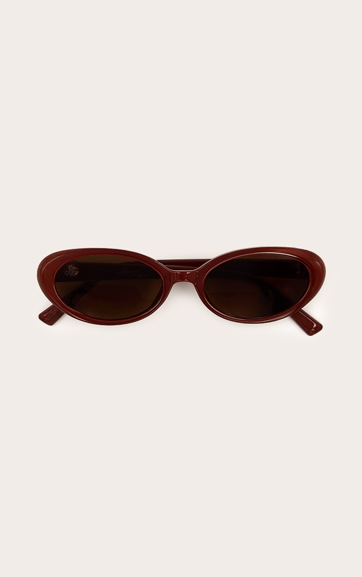 Jeepers Peepers Chocolate Oval Frame Brown Lens Sunglasses image 2