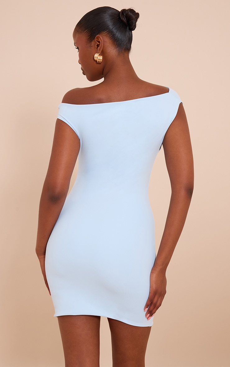 Blue Soft Touch Off The Shoulder Mini Dress image 2